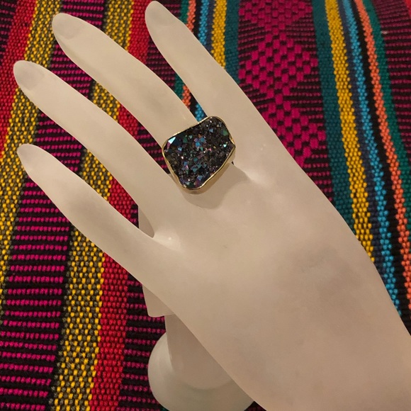 Jewel-toned Drusy Ring Sterling + 18K Yellow Gold - Picture 6 of 6